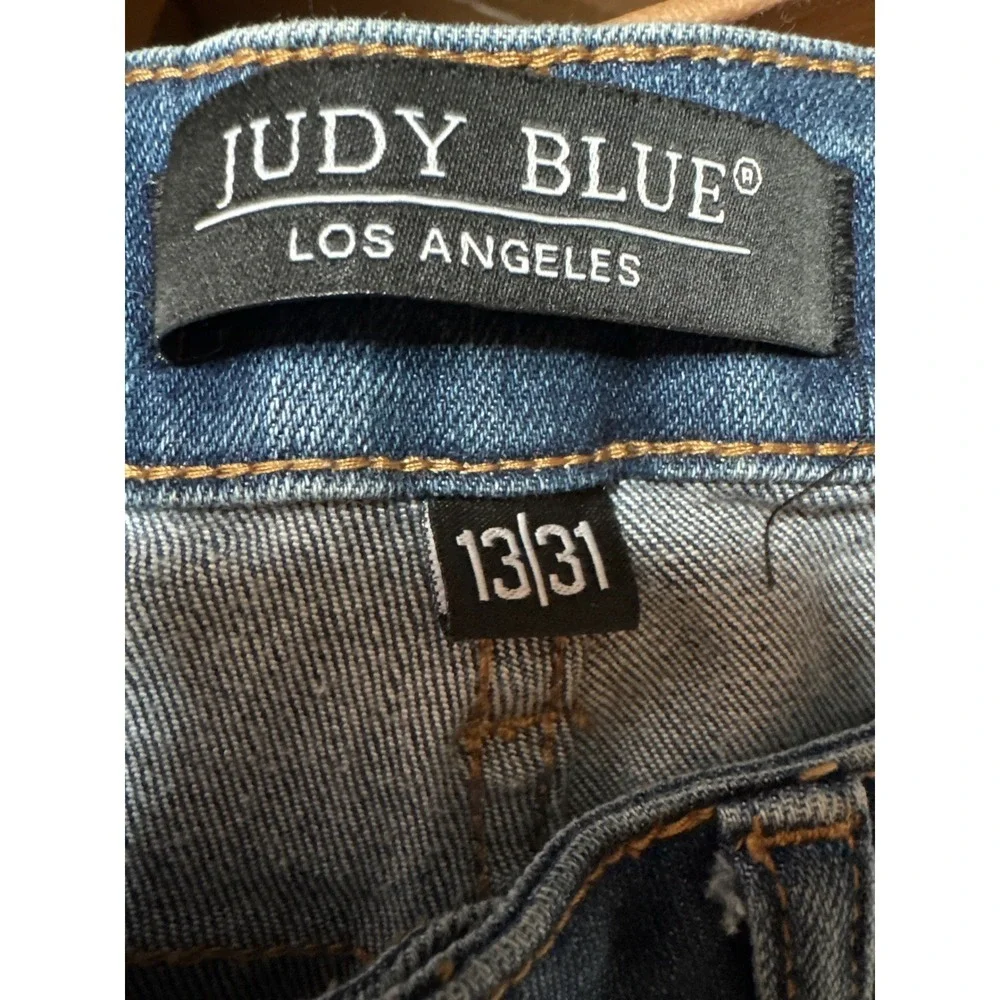 Judy Blue Jeans Women's Skinny Fit Distressed Buffalo Plaid Patch Size 13 31